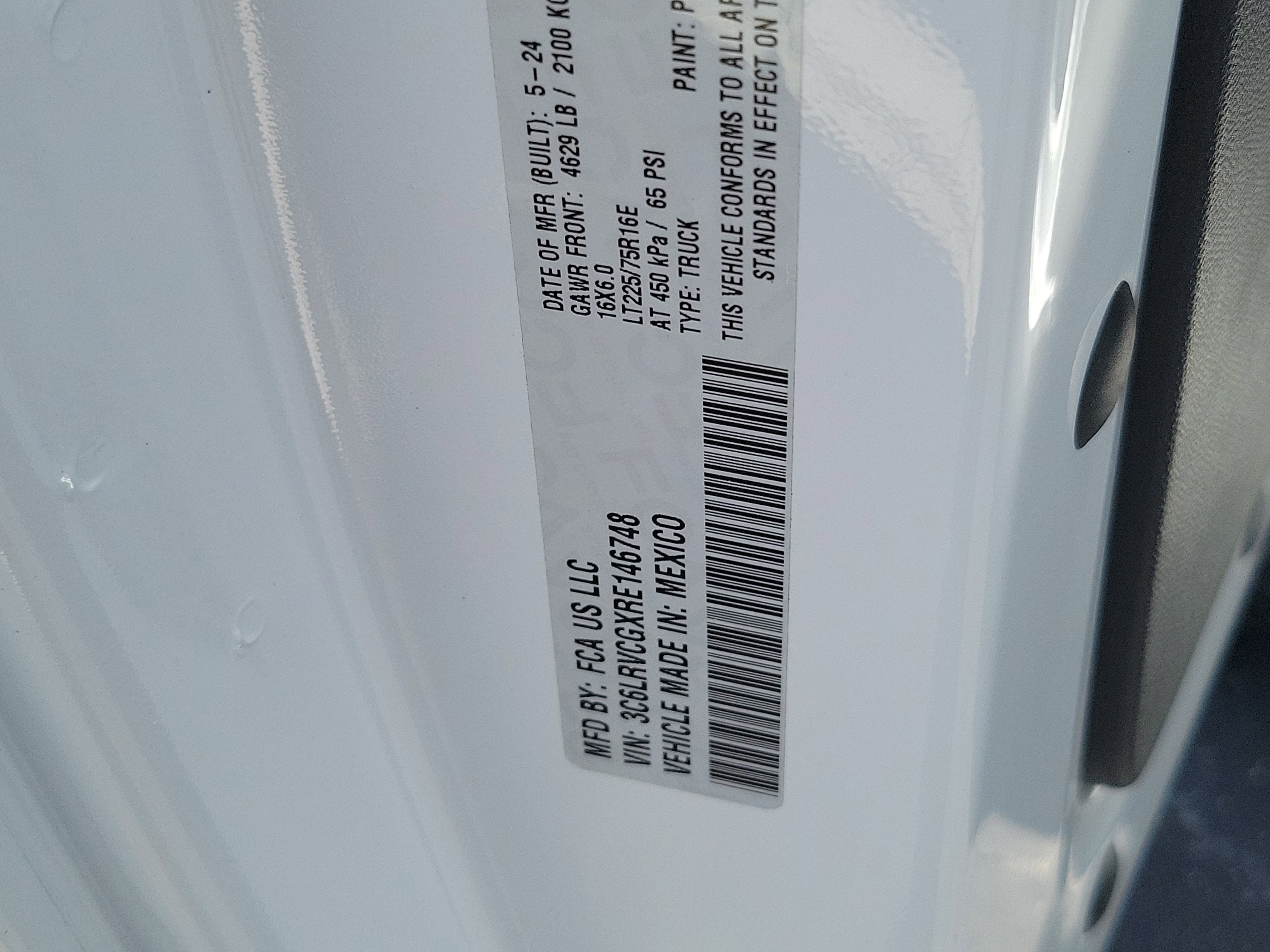 2024 RAM ProMaster Cargo Van Tradesman