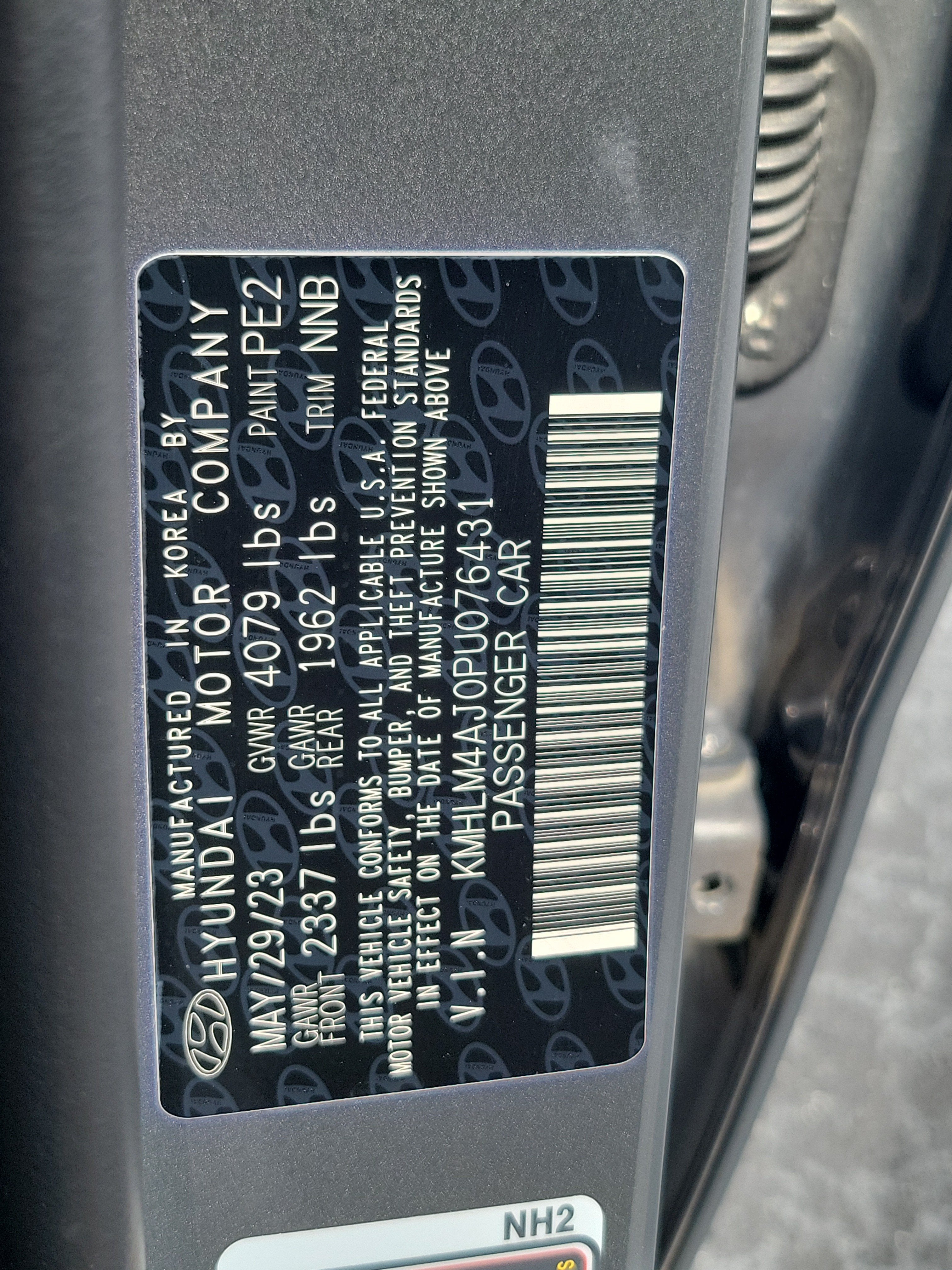 2023 Hyundai Elantra Hybrid Blue
