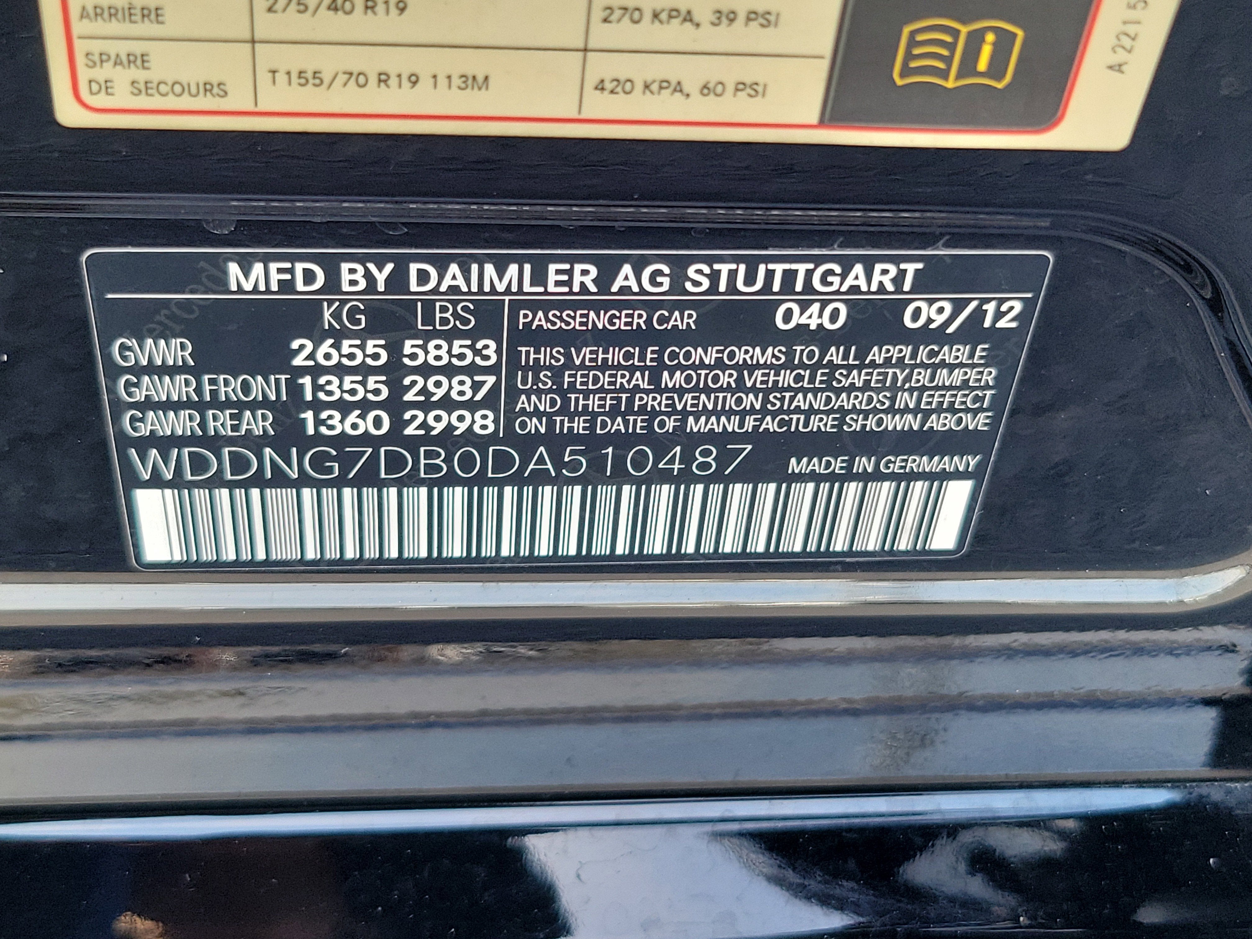 2013 Mercedes-Benz S-Class S 550
