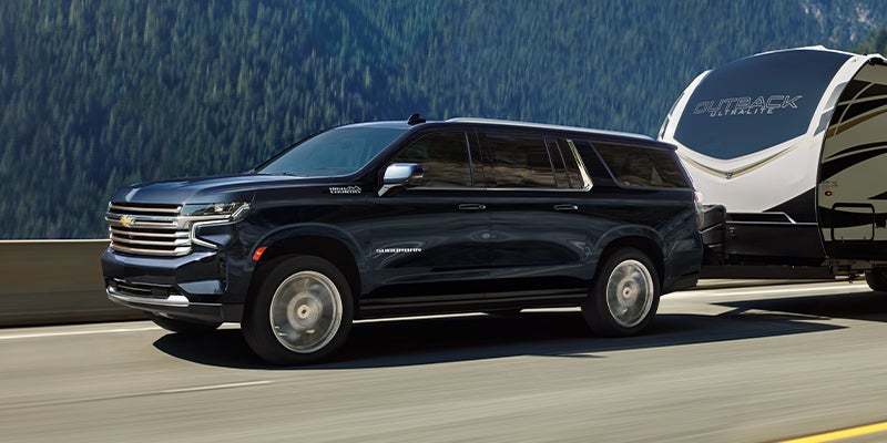 Chevrolet Suburban in motion on the road