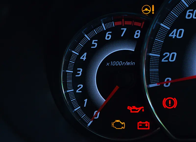 Speedometer gauge displaying velocity
